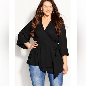 City Chic Shibara Vibes Black Top